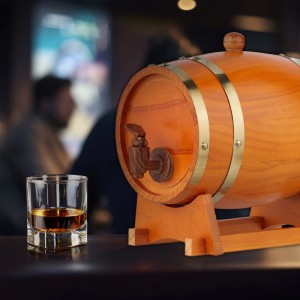 Relaxdays Whiskyfass Holz Hellbraun Mit Zapfhahn 25 cm x 18,5 cm x 28 cm 1 kg