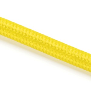 Gelbes 3-adriges Textilkabel als Meterware für Lampen und Leuchten.