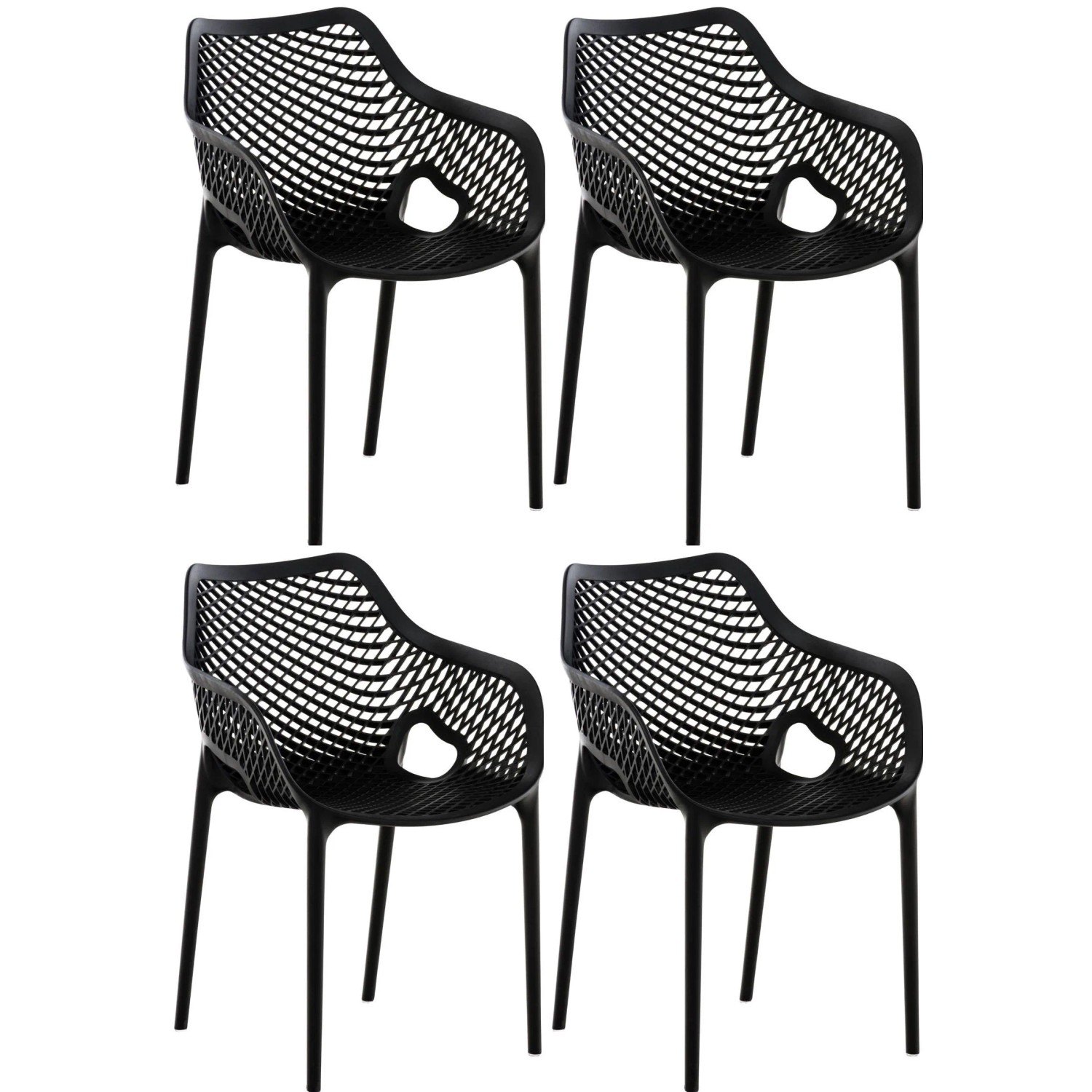 CLP 4er Set Stühle Air XL Schwarz