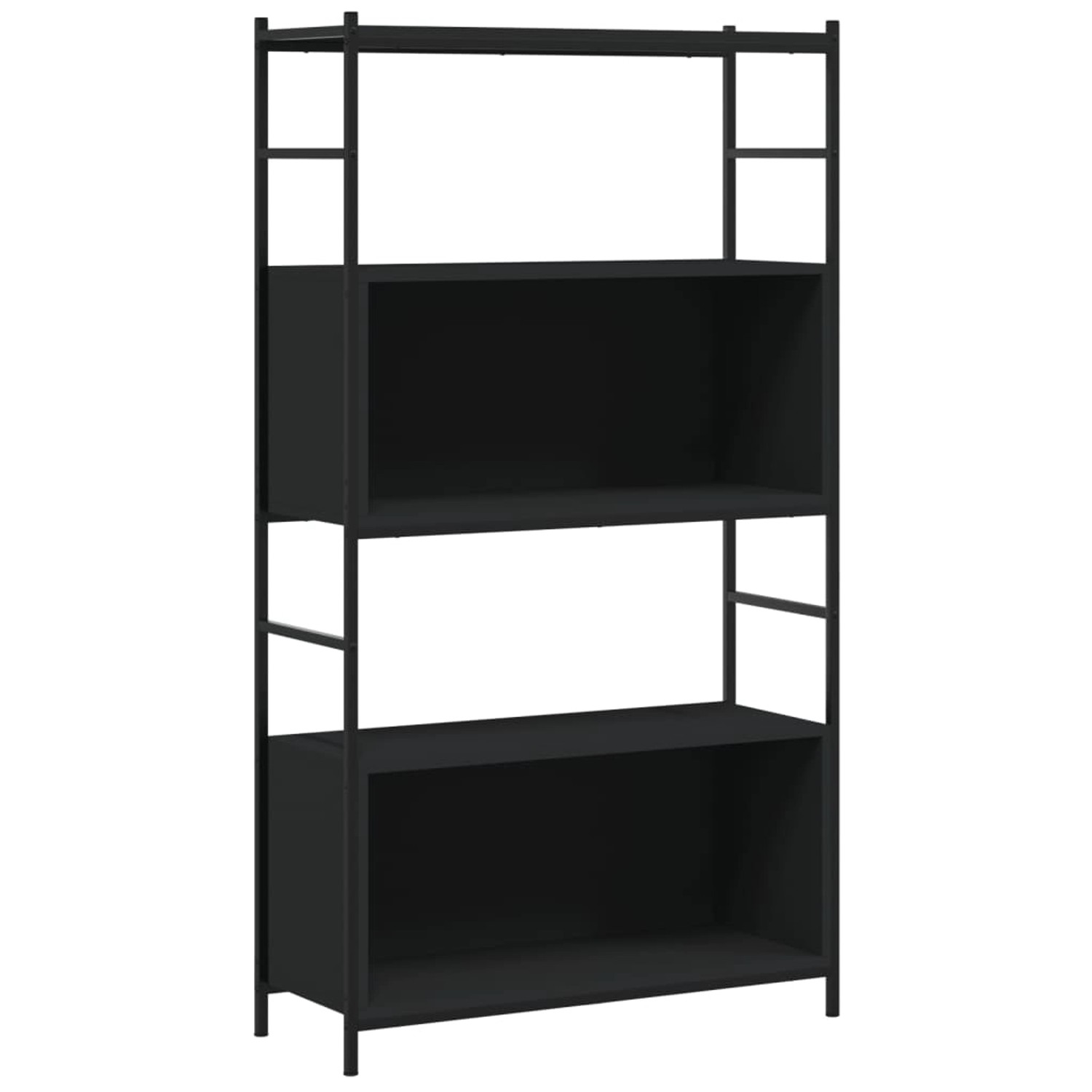 vidaXL Bücherregal Bücherregal Schwarz 80x30x145,5 cm Spanplatte und Eisen günstig online kaufen