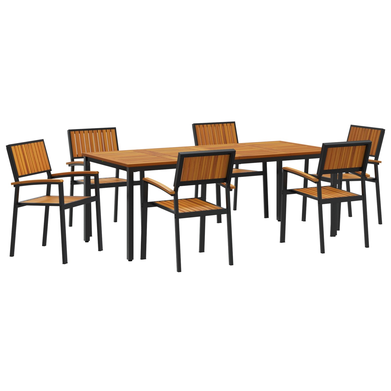 vidaXL 7-Teiliges Garten-Essensemble aus Massivem Akazienholz und Metall 32 günstig online kaufen