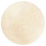 Runder Kurzflor Teppich HUARTE in Creme, weich und waschbar, aus Polyester, Ø 200 cm.