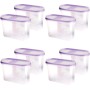 8er Pack Bestlivings Frischhaltebox Schüttdose 1,4L, lila Deckel, transparente Vorratsdosen.