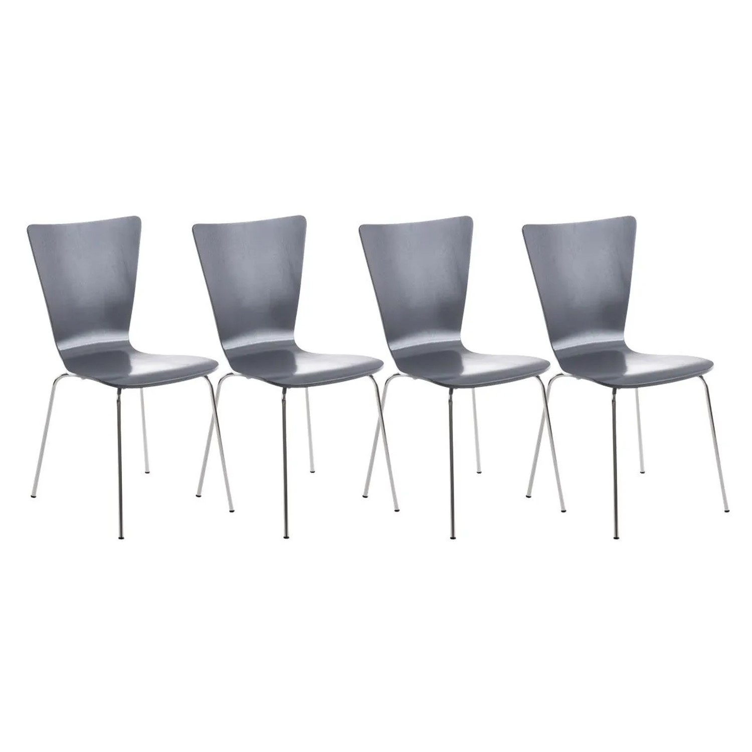 CLP 4er Set Besucherstuhl Aaron Grau