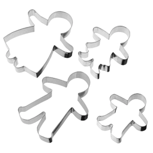 Fackelmann Zenker Ausstecher Lebkuchenfamilie, 2-teiliges Set aus Weißblech.