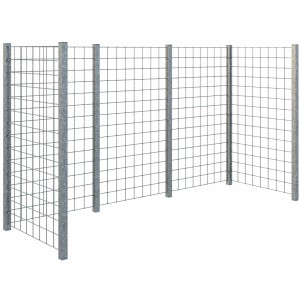 Stabile Mülltonnenabtrennung aus Stahl, verzinkt, zum Einbetonieren. Sichtschutz für 3 Tonnen.