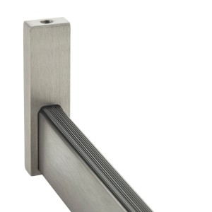 SOTECH 1 Paar Schrankstangenlager NANO Seitenlager Unterbau Aluminium Massiv 75 x 20 x 10 mm für Designer Schrankrohr Edelstahloptik Matt Gebürstet