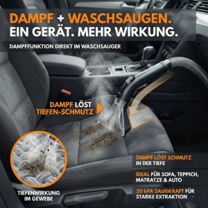 Sommertal Waschsauger HYDRO 9000 MAX inkl. 1 l Polsterreiniger 1.000 W