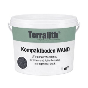 Terralith Kompaktboden Wand Metallic Schwarz Eimer für 1 m², offenporiger Wandbelag für Innen- & Außenbereiche.