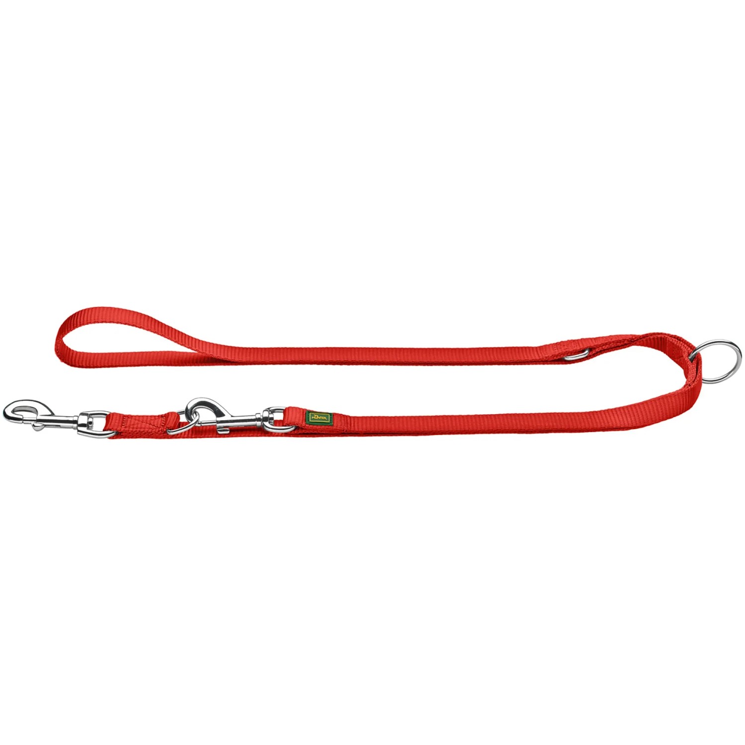 Verstellbare, rote Hunter Führleine Extra Long (3 m) aus Nylon für Hunde.