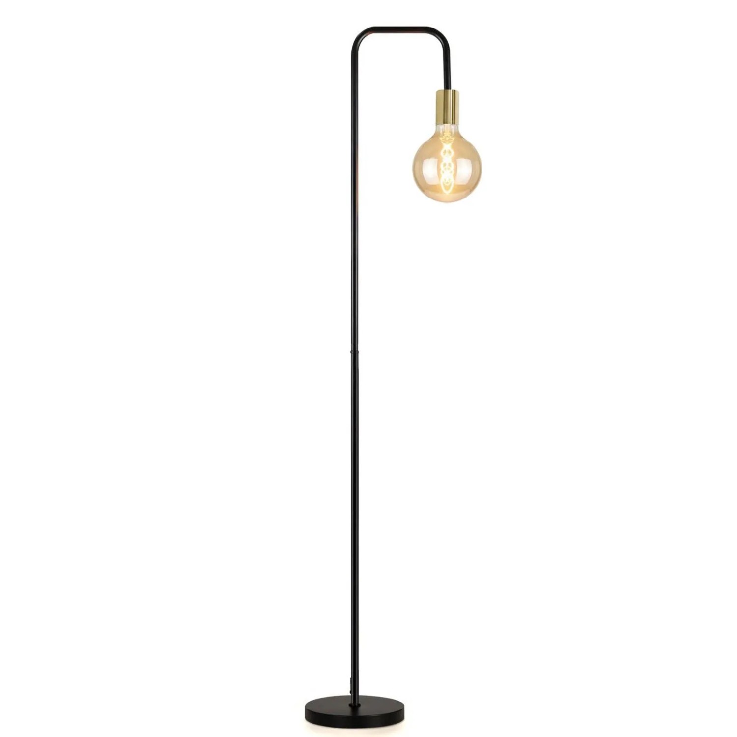 NETTLIFE Vintage-stehlampe Fürs Wohnzimmer Schwarz-gold Metall Im Industriestil Designer-stehlampe mit Fußschalter Ohne Leuchtmittel