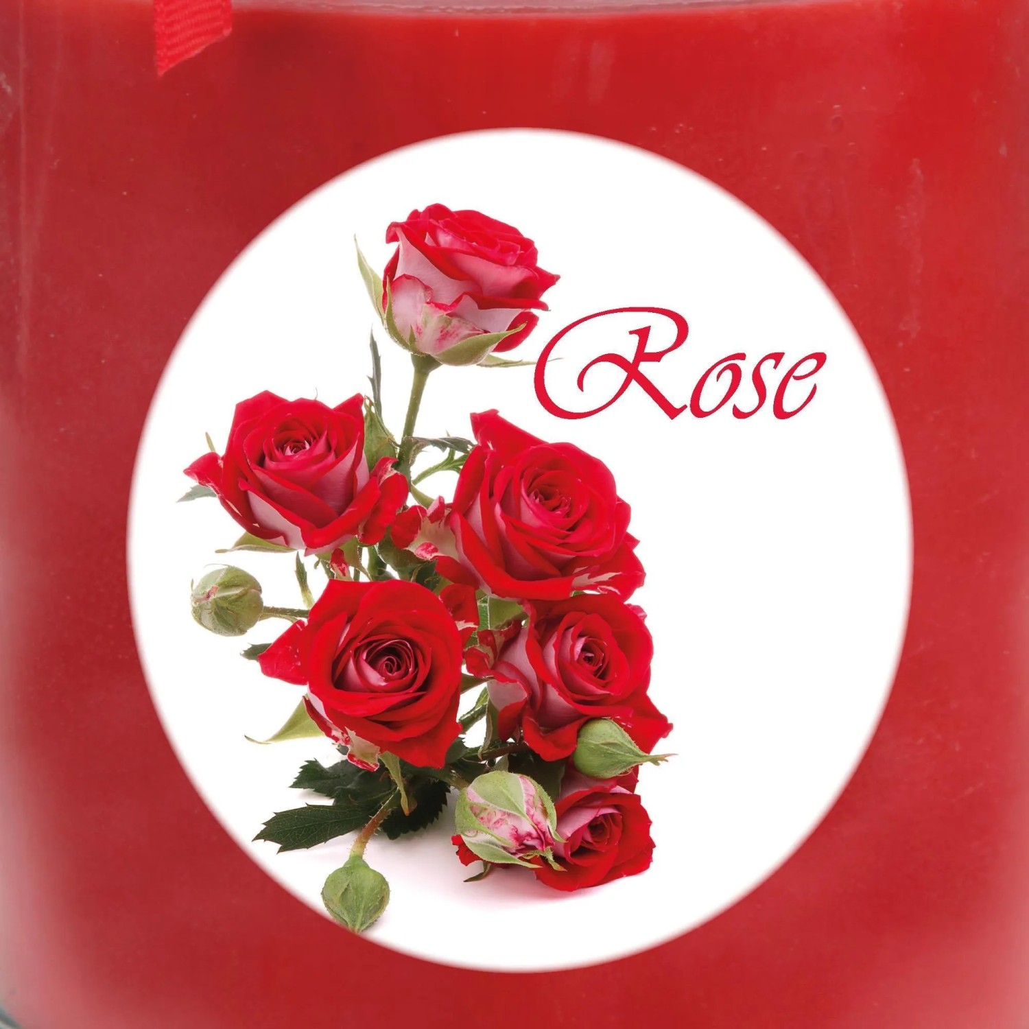 HS Candle Duftkerze mit Rosen-Motiv im Glas, Durchmesser 9 cm.