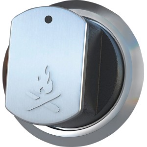 Jamestown Ersatz-Kontrollknopf für Colten Gasgrill, Kunststoffknopf mit Flammen-Logo.