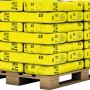 Palette mit 42 Säcken Sakret Trass-Natursteinverlegemörtel, je 25 kg, grau. Trockenmörtel für Natursteine.