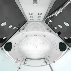 AquaVapore Dampfdusche mit Whirlpool, Duschkabine 140x140cm, Innenansicht von oben.