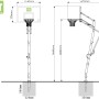 Abbildung des EXIT Galaxy Basketballkorbs zur Bodenmontage mit Maßangaben.
