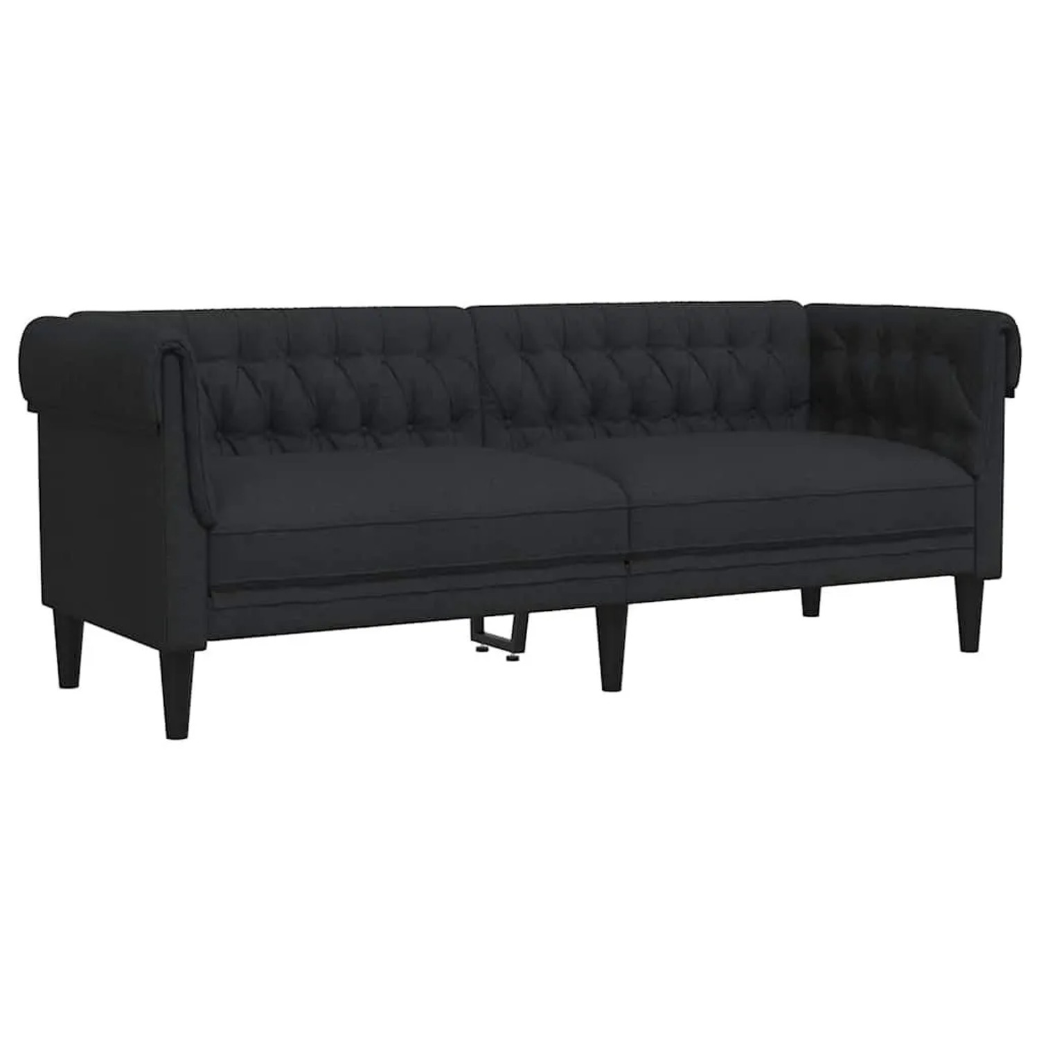 vidaXL Chesterfield-Sofa 3-Sitzer Schwarz Stoff 372558