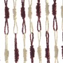 Kobolo Türvorhang aus Papier mit Knoten in Beige und Braun, 55 Stränge, Dekoartikel.