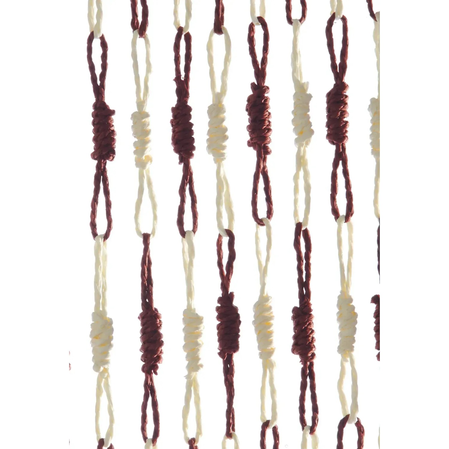 Kobolo Türvorhang aus Papier mit Knoten in Beige und Braun, 55 Stränge, Dekoartikel.