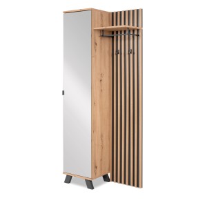 Furn.Design Garderobe Eiche Artisan und Grau 80 cm 3D Lamelle Industrial Madem