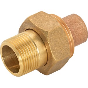 Löt-Verschraubung aus Rotguss, 18 mm x 26,4 mm (R 3/4), für Kupferrohre.