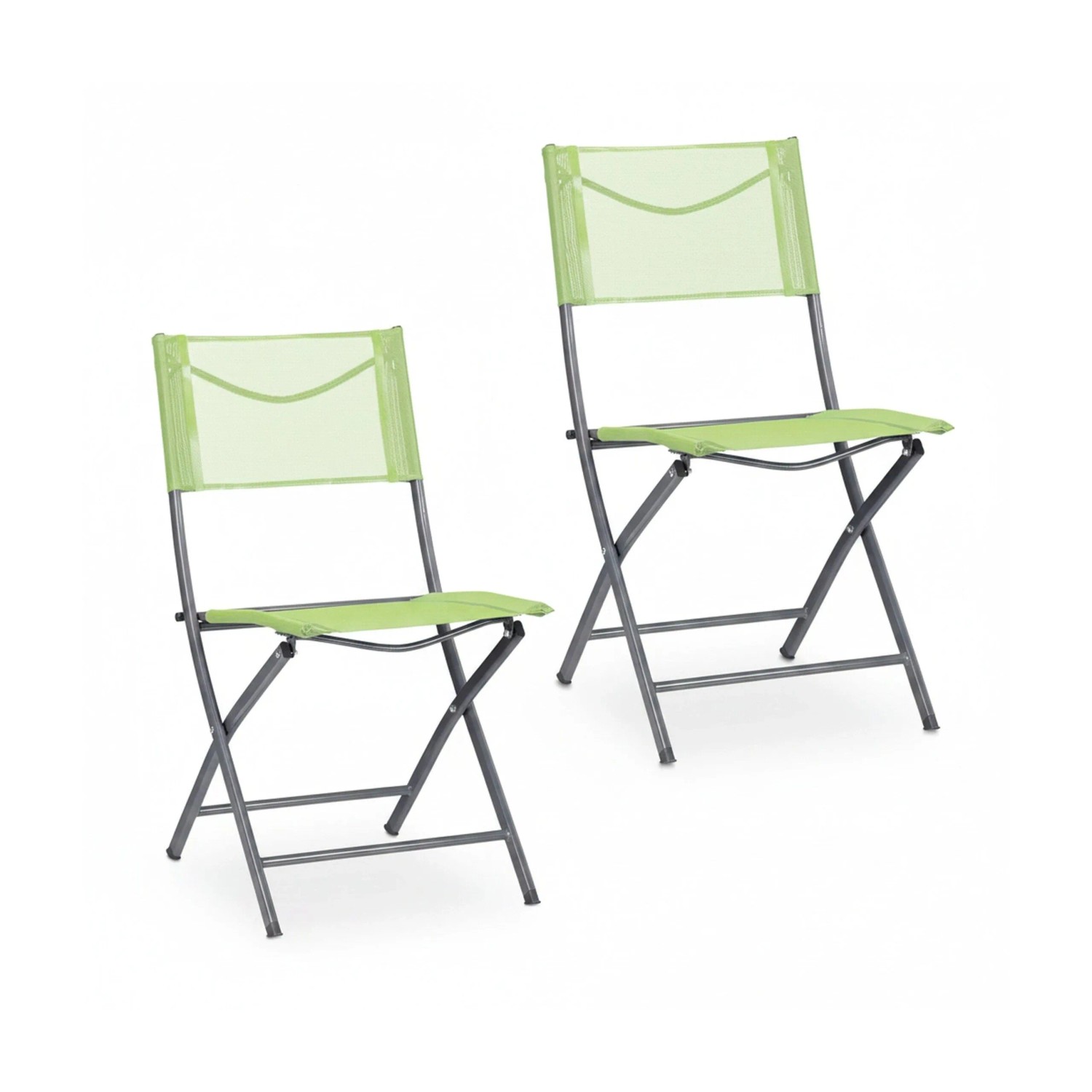 Relaxdays Gartenstuhl 2er Set Stahl Grün Klappbar 85 cm x 45 cm x 60 cm