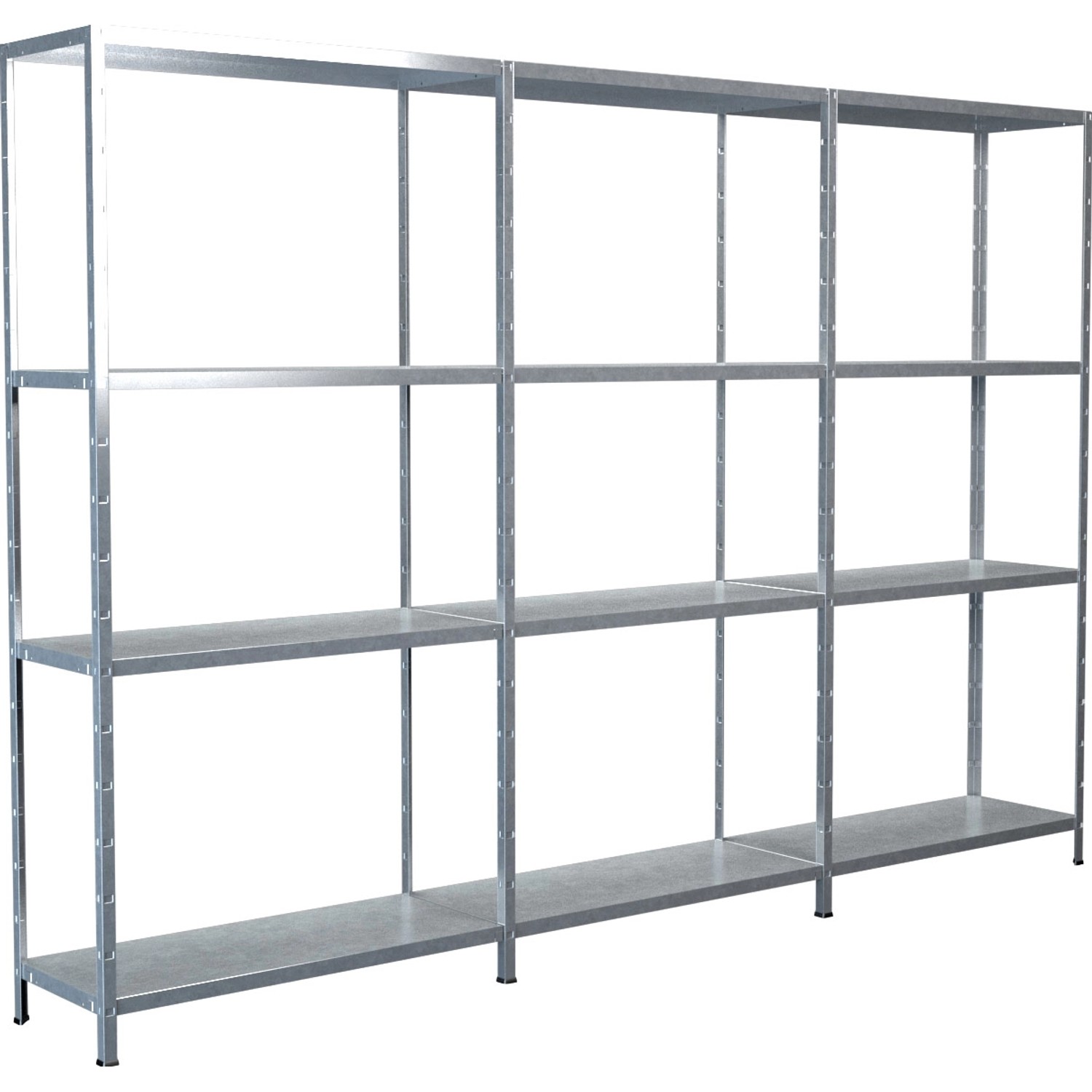 Schulte Set 1 Steckregal/Kellerregal und 2 Anbauregale Verzinkt 180 cm x 260 x 35 cm