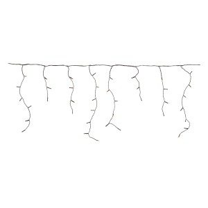 LED Lichtervorhang Eisregen, 400 warmweiße LEDs, schwarzes Kabel, 17 m, für stimmungsvolle Beleuchtung.