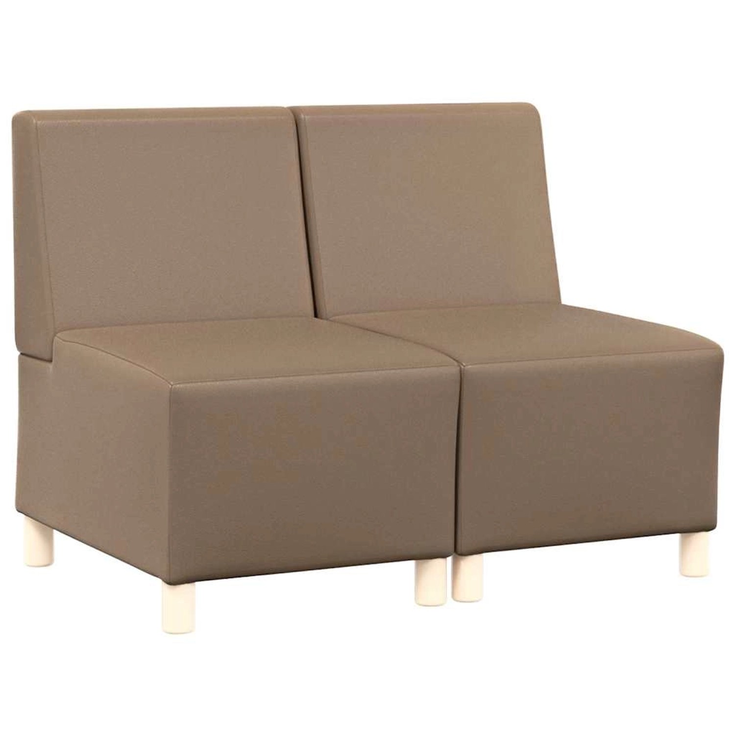 vidaXL Modulares Sofa ohne Armlehnen 2 Stk Cappuccino 55 x 74 x 82 cm 33997 günstig online kaufen