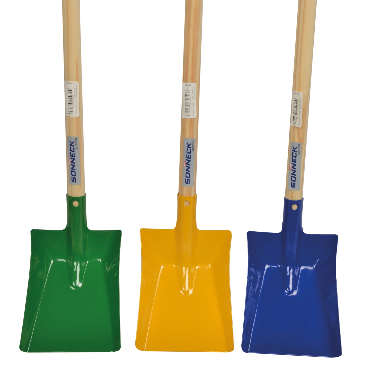 Sonneck Kinderschaufel Mini mit Stiel, verschiedene Farben: Grün, Gelb, Blau. Kinder-Gartengerät.