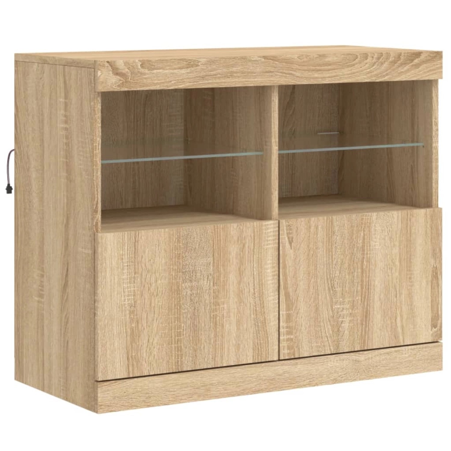 vidaXL Sideboard mit LED-Leuchten Sonoma-Eiche 81x37x67 cm 836660