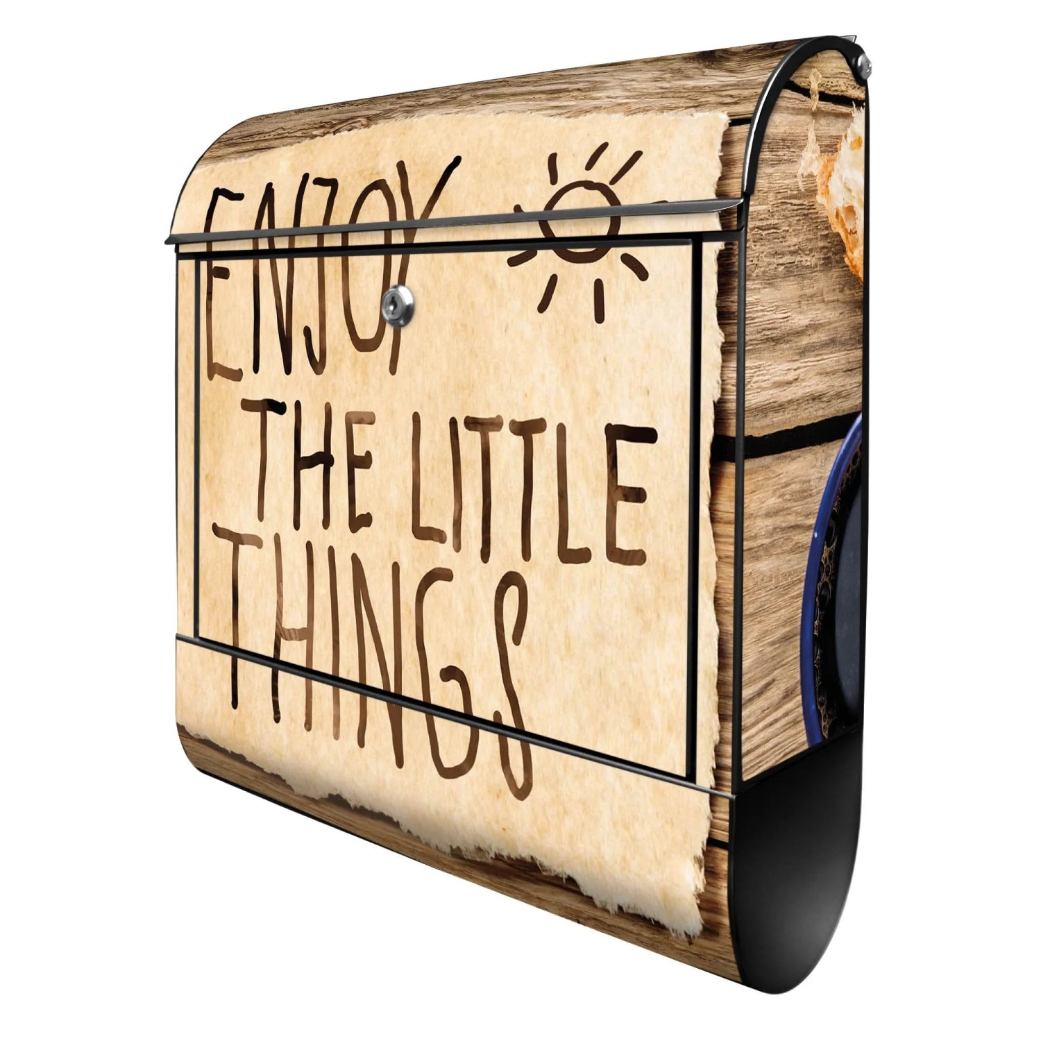 Banjado Design Briefkasten Schwarz Pulverbeschichtet 39x47x14cm 2 Schlüssel günstig online kaufen