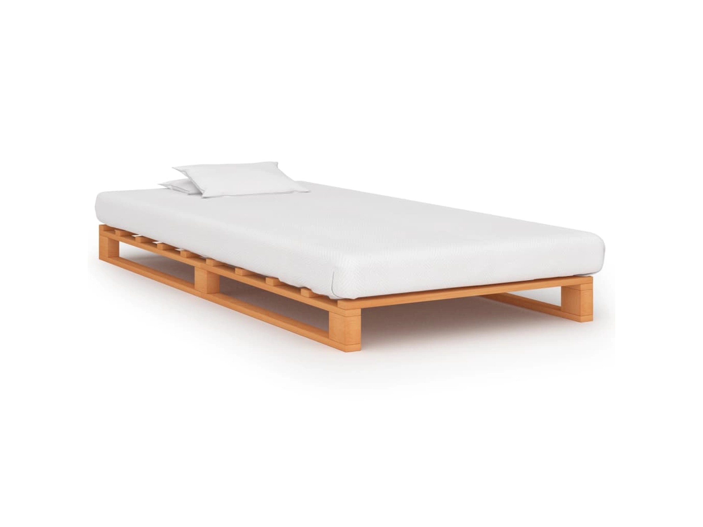 Massivholzbett Aus Kiefer – Paletten-Design, 90x200 Cm, Natur