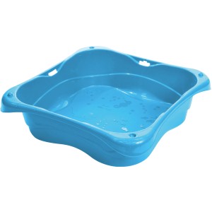 Blaues 2er-Set Sand- und Wasser-Lagune aus Kunststoff, 40x76,5x76,5 cm, als Sandkasten oder Planschbecken nutzbar.