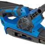 Blauer LUX Bandschleifer E-BAS-900 mit Staubfangsack. Leistungsstarke Schleifmaschine.