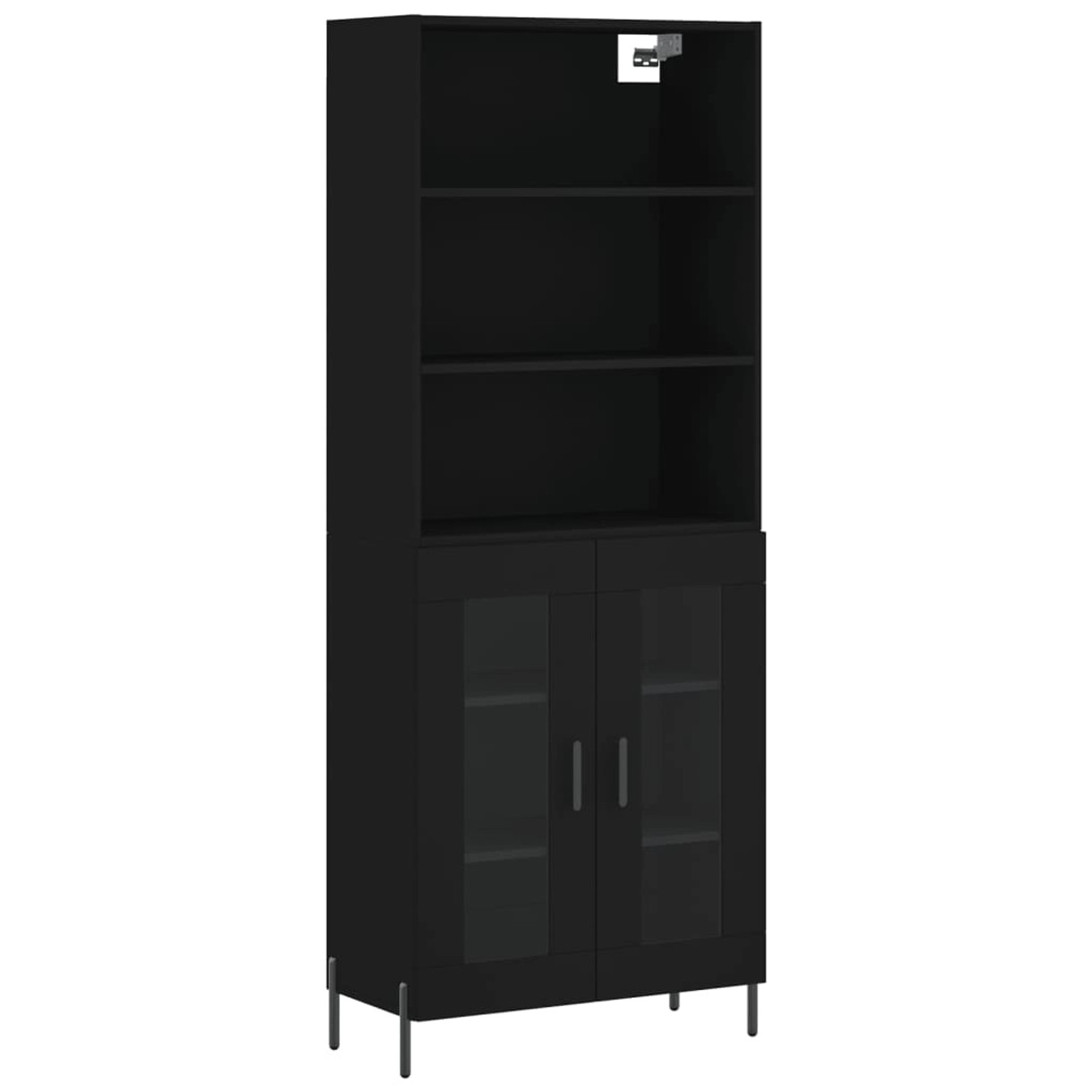 vidaXL Highboard Schwarz 69,5x34x180 cm Holzwerkstoff 3189326 günstig online kaufen