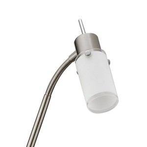 Moderne LED-Stehlampe Max von Just light. aus Stahl und Glas, flexibler Arm, ideal als Leselampe.