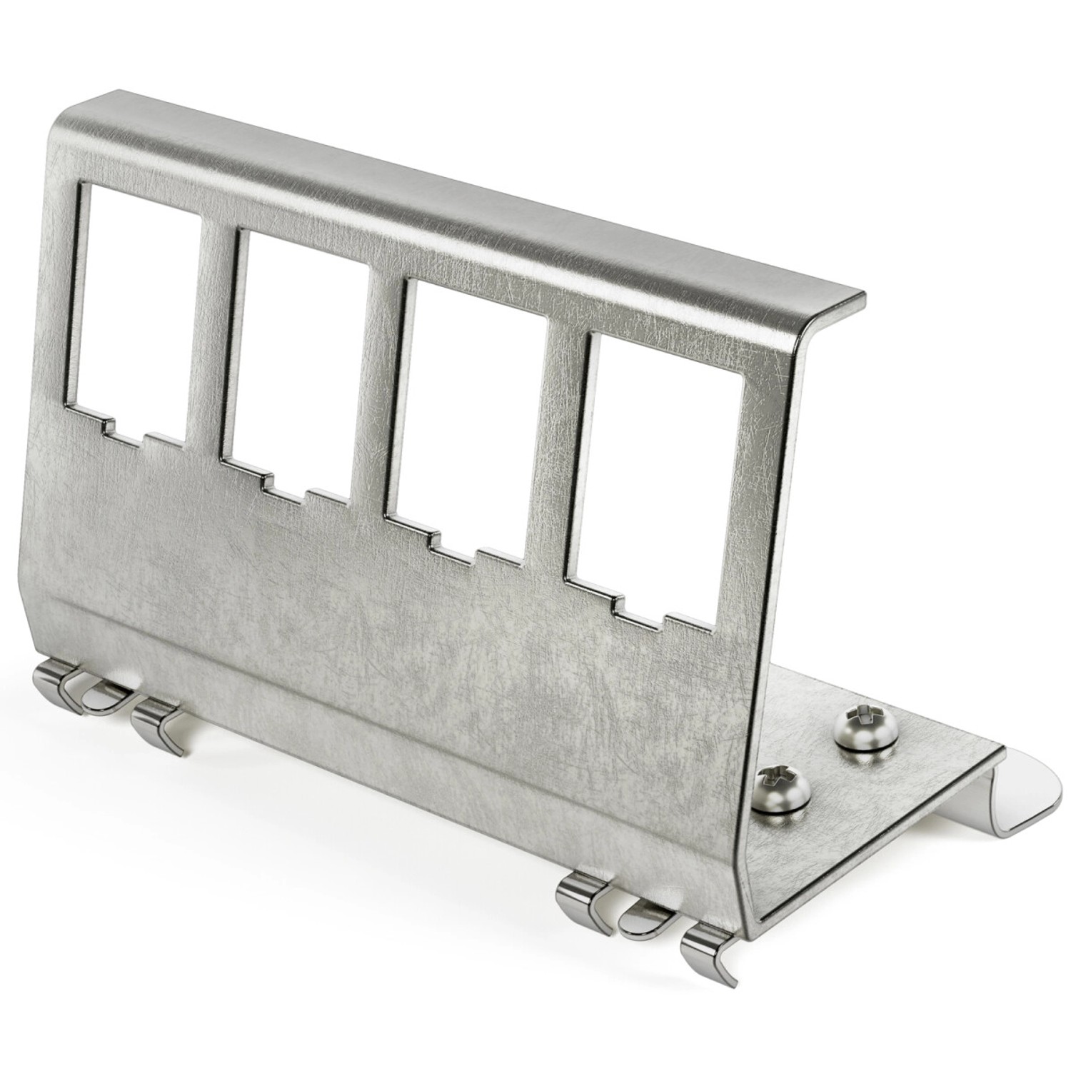 hb-digital Hutschienenadapter für 4 Keystone Modul Edelstahl für 35mm DIN-Schienen