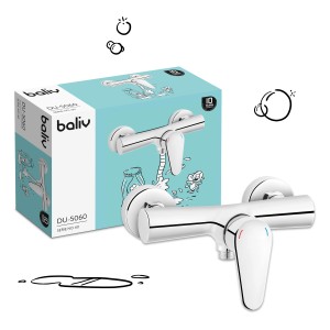 baliv Duscharmatur DU-5060 Chrom vor Produktverpackung. Einhebelmischer für Dusche.