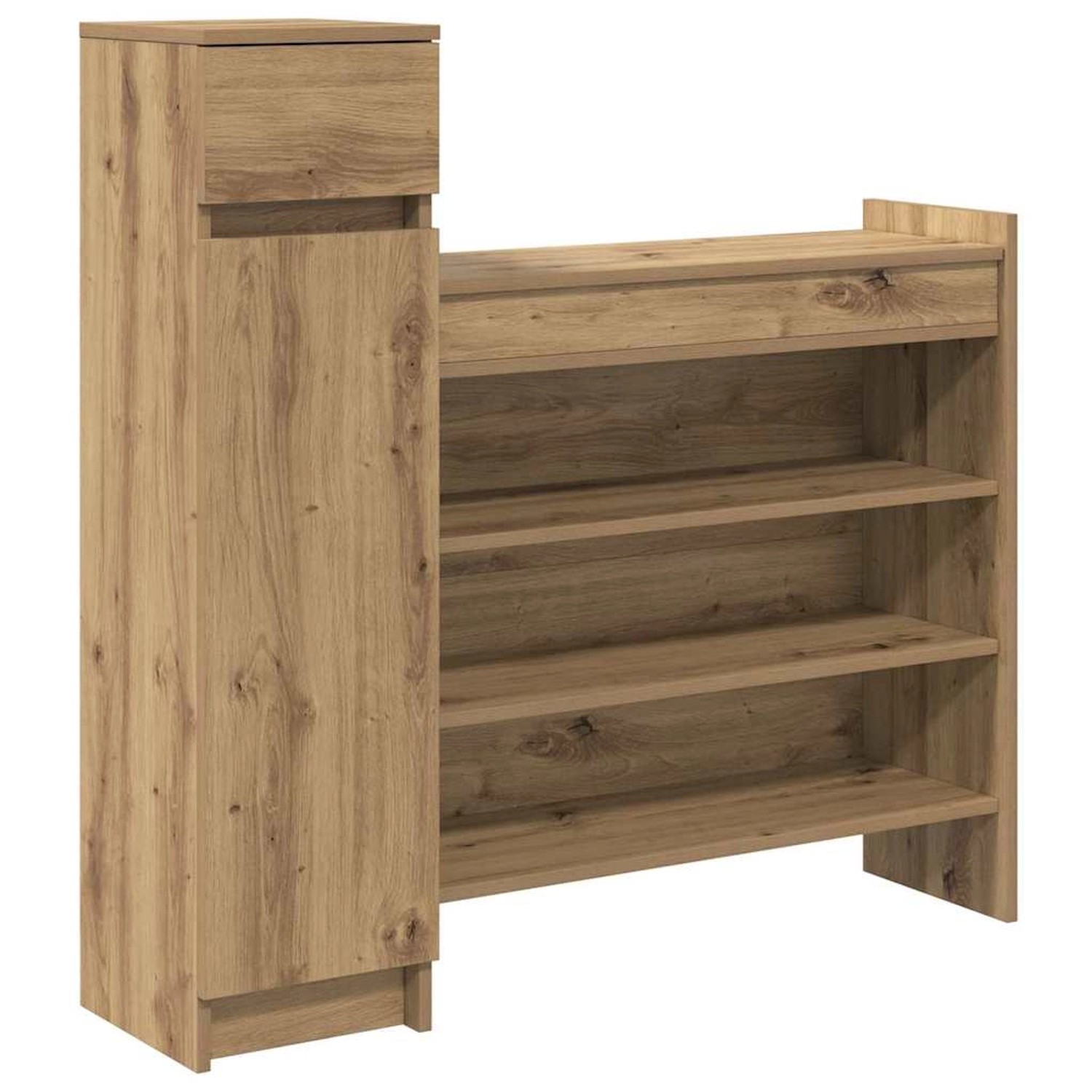 vidaXL Schuhschrank mit Regal Eiche Handwerklich 100,5 x 28 x 100 cm 871387 günstig online kaufen