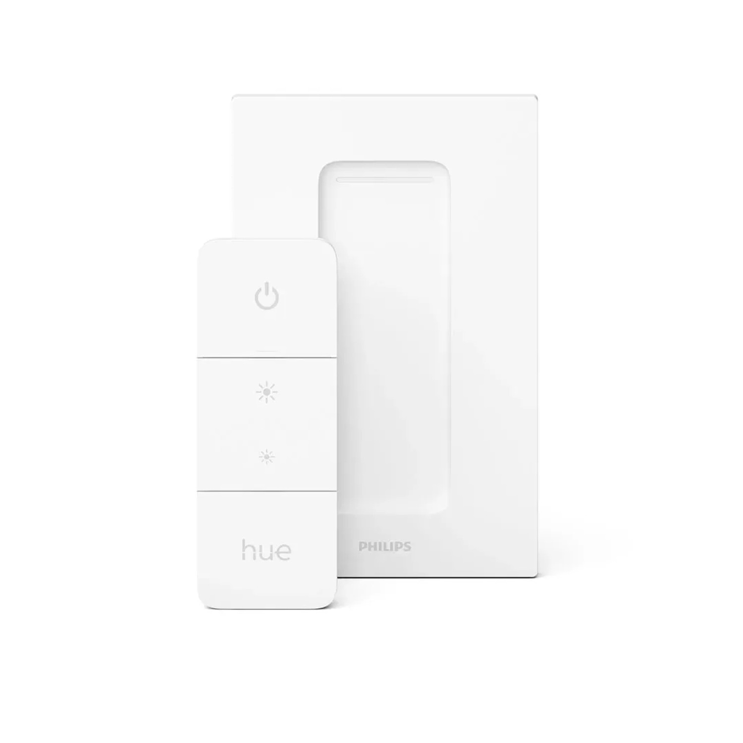Philips Hue Dimmschalter mit Halterung für White Ambiance Leuchten.
