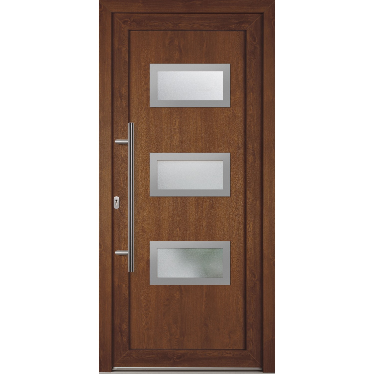 Haustür G7468S2 Schwenkhakenschloss Weiß-Oak DIN L auf Maß
