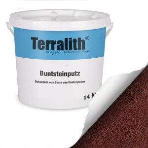 Terralith Buntsteinputz Mosaikputz 2mm, rot, 14kg Eimer. Effektputz für Innen & Außen.
