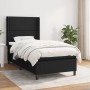 Schwarzes vidaXL Boxspringbett (80x200 cm) mit Matratze und Stoffbezug.