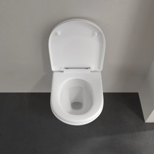 Villeroy & Boch O.Novo WC-Set compact, wandhängend, mit offenem WC-Sitz.