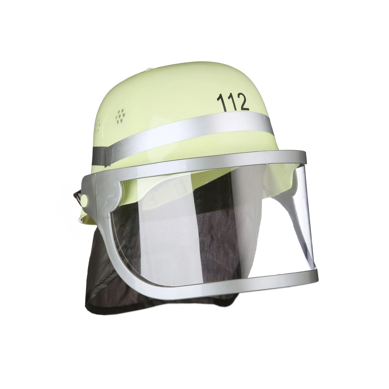Relaxdays Feuerwehrhelm Kunststoff Gelb Schwarz Blaulicht Verstellbar 23 cm x 22 cm x 26 cm 230 g