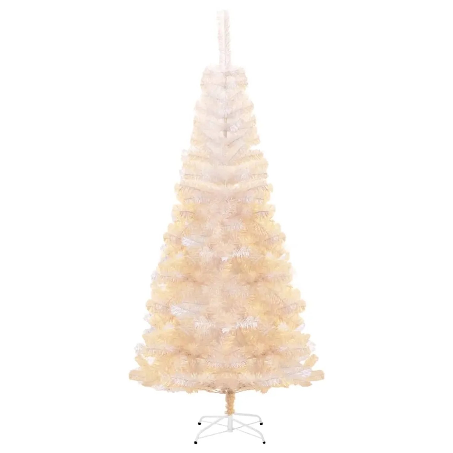 vidaXL Künstlicher Weihnachtsbaum Schillernde Spitzen Weiß 180 cm PVC