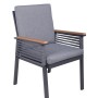 Garden Pleasure Gartenstuhl Denia, 2er Set, dunkelgrau mit Auflage. Moderner Outdoor-Stuhl.