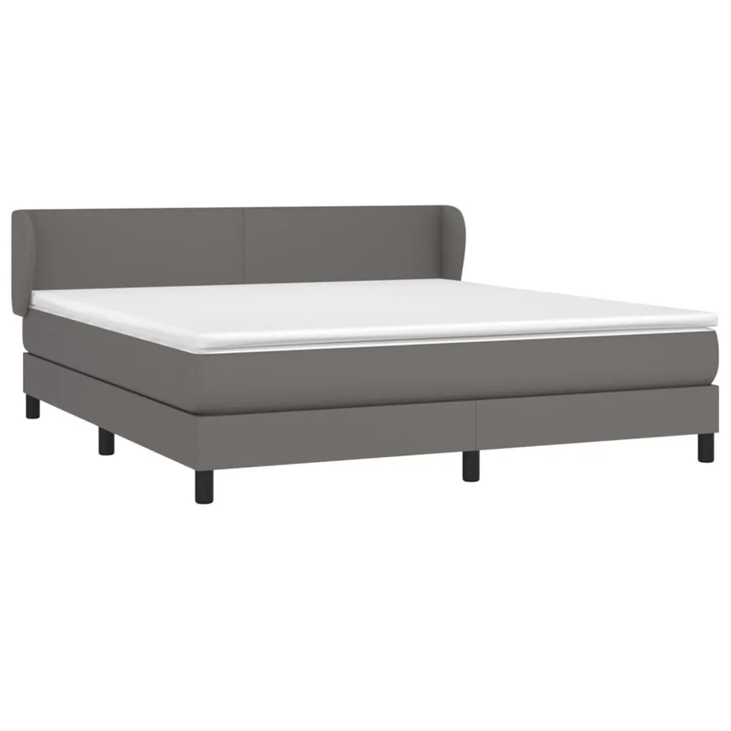 vidaXL Boxspringbett mit Matratze Grau 180x200 cm Kunstleder 3127209 günstig online kaufen