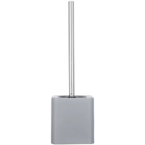 Wenko WC-Garnitur Hexa, Keramik, matt grau, mit Bürste und Halter.